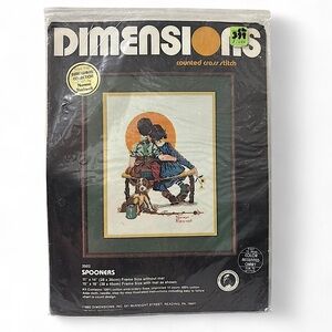 VTG 80s Norman Rockwell Spooners Cross Stitch Kit Dimensions 3502 Sealed